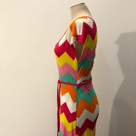 Cap sleeve maxi dress, colorful - Picture 3 of 4